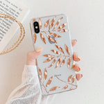 Rose Gold Leaves iPhone Case