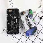 Marble Integrated Ring Holder iPhone Case