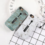 Marble Integrated Ring Holder iPhone Case