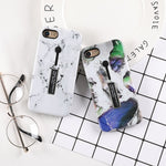 Marble Integrated Ring Holder iPhone Case
