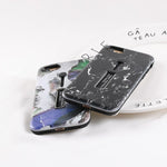 Marble Integrated Ring Holder iPhone Case