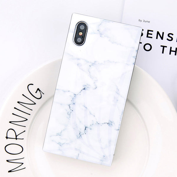 Glossy Marble Rectangular iPhone Case