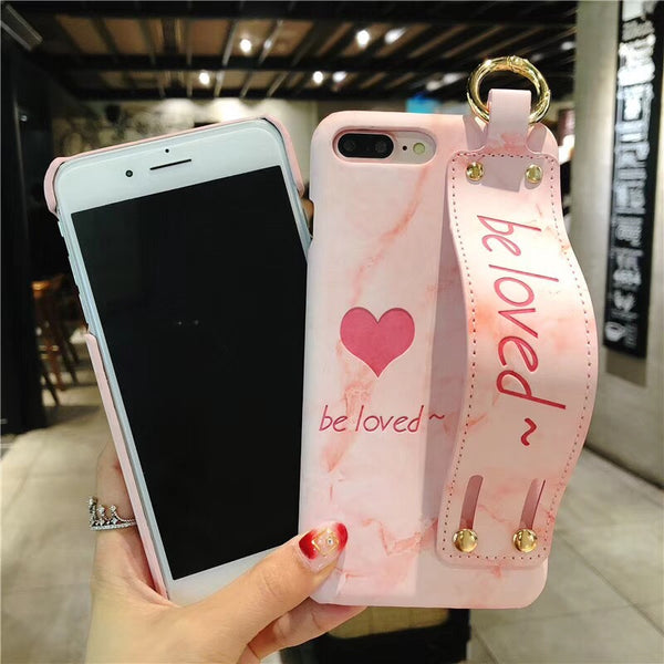 Soft Marble Hand Strap Holder & Stand Phone Case - Cases - CASEALY