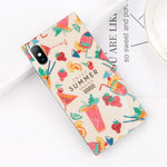 Rectangular Summer Cocktails Print iPhone Case