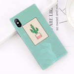 Rectangular Cactus Print iPhone Case
