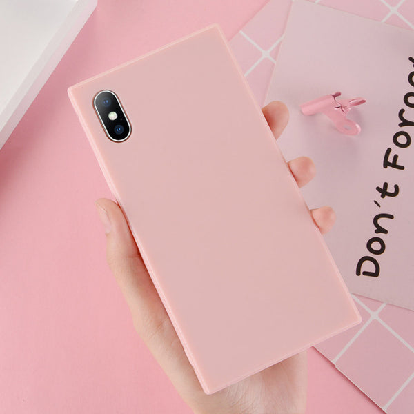 Candy Color Rectangular Silicone iPhone Case