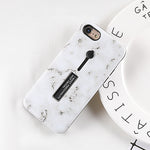 Marble Integrated Ring Holder iPhone Case