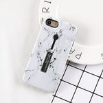 Marble Integrated Ring Holder iPhone Case