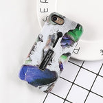 Marble Integrated Ring Holder iPhone Case