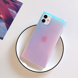 Pink Neon Holographic Rectangular iPhone Case | CASEALY Pink Neon Holographic Rectangular iPhone Case | CASEALY