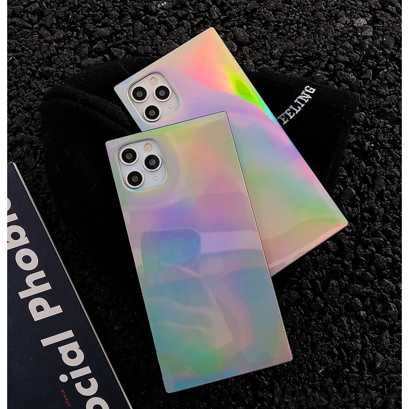 Laser Holographic Rectangular Glossy iPhone Case