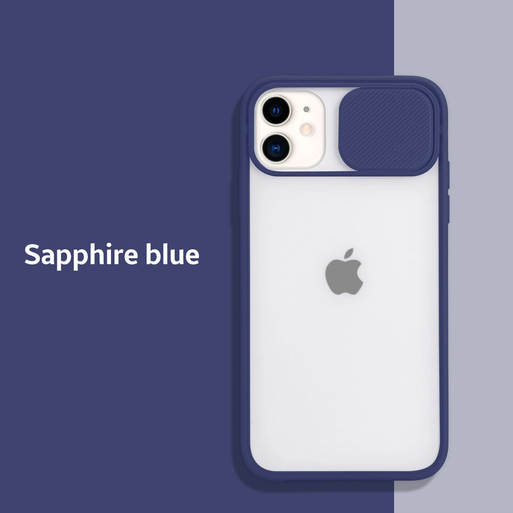 Colored Camera Slide Camera Lens Cover Transparent Clear Back Apple iPhone SE (2020) (2nd generation) Case Blue Colored Camera Slide Camera Lens Cover Transparent Clear Back Apple iPhone SE (2020) (2nd generation) Case Blue