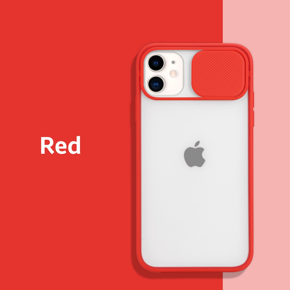 Colored Camera Slide Camera Lens Cover Transparent Clear Back Case Apple iPhone SE Series For iPhone SE 2020 (2ns Generation) / Red Colored Camera Slide Camera Lens Cover Transparent Clear Back Case Apple iPhone SE Series For iPhone SE 2020 (2ns Generation) / Red