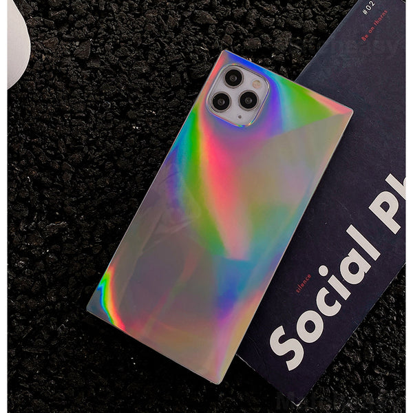 Laser Holographic Rectangular Glossy iPhone Case
