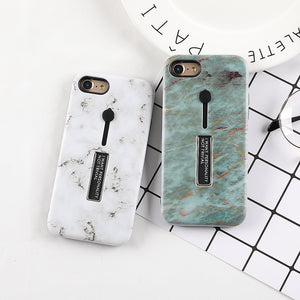 Marble Integrated Ring Holder iPhone Case