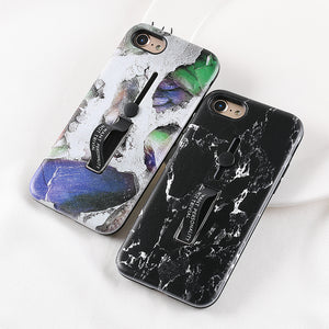 Marble Integrated Ring Holder iPhone Case