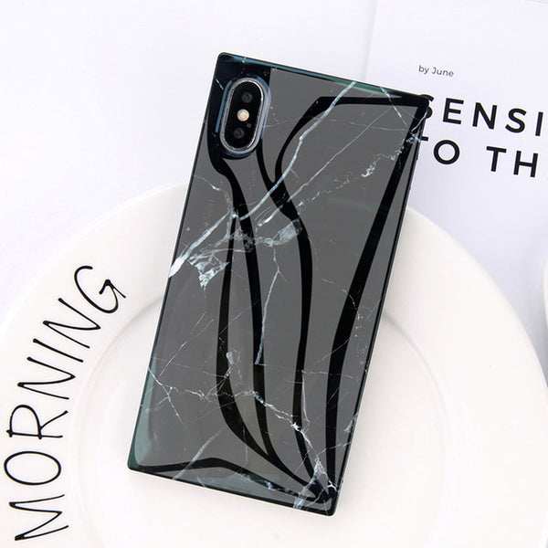 Glossy Marble Rectangular iPhone Case