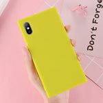 Candy Color Rectangular Silicone iPhone Case