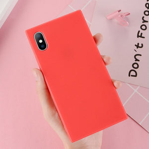 Candy Color Rectangular Silicone iPhone Case
